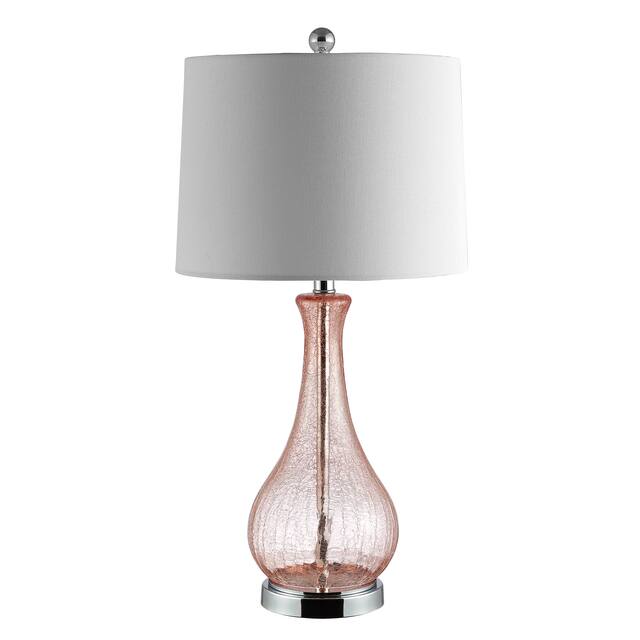 SAFAVIEH Lighting Finnley 28-inch Crackle Glass LED Table Lamp. - 14" W x 14" D x 28" H
