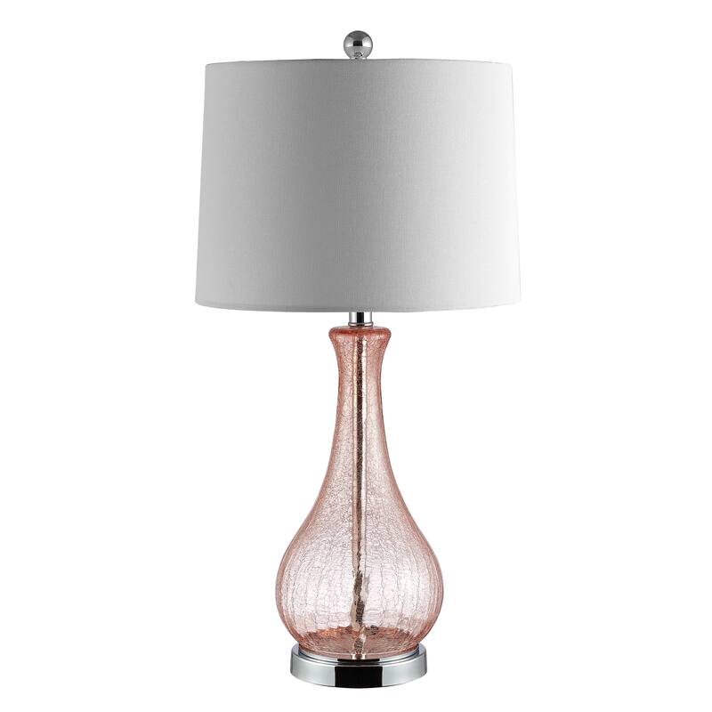 SAFAVIEH Lighting Finnley 28-inch Crackle Glass LED Table Lamp. - 14" W x 14" D x 28" H
