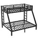 preview thumbnail 4 of 9, Black Twin XL over Queen Size Metal Bunk Bed with Space-Saving Design and Ladder for Teens
