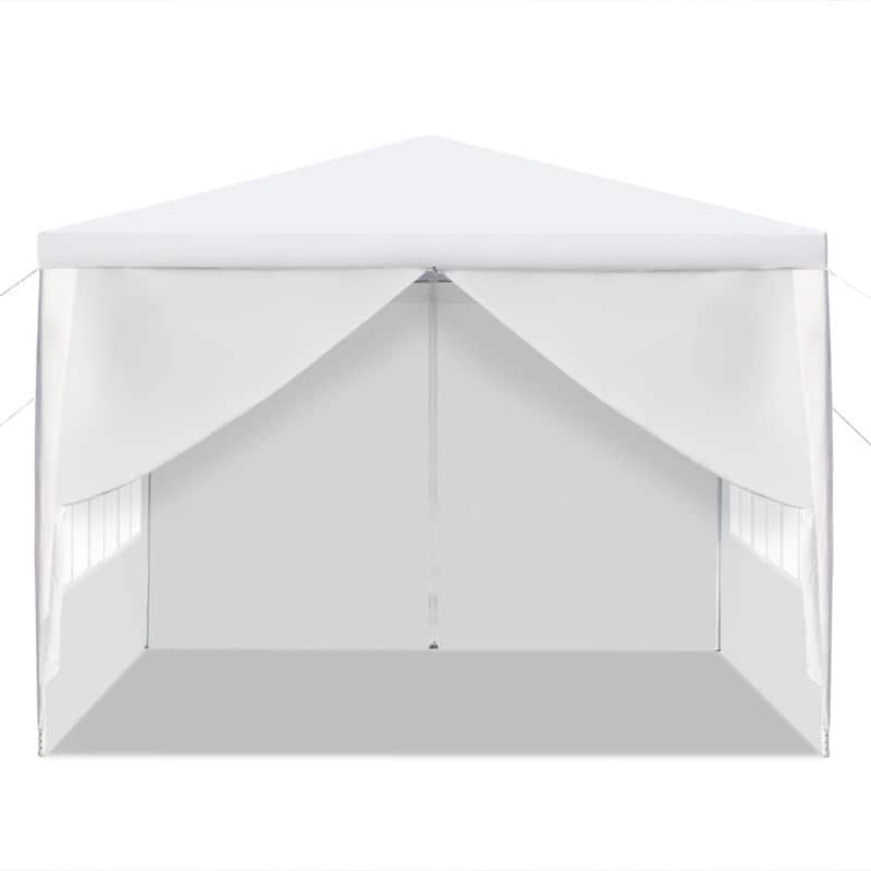 10-foot Square White Outdoor Party Canopy Patio Gazebo