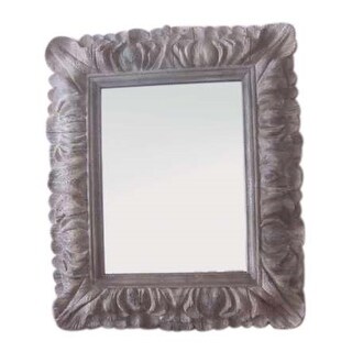 Wood & Glass Square Acanthus Mirror- A
