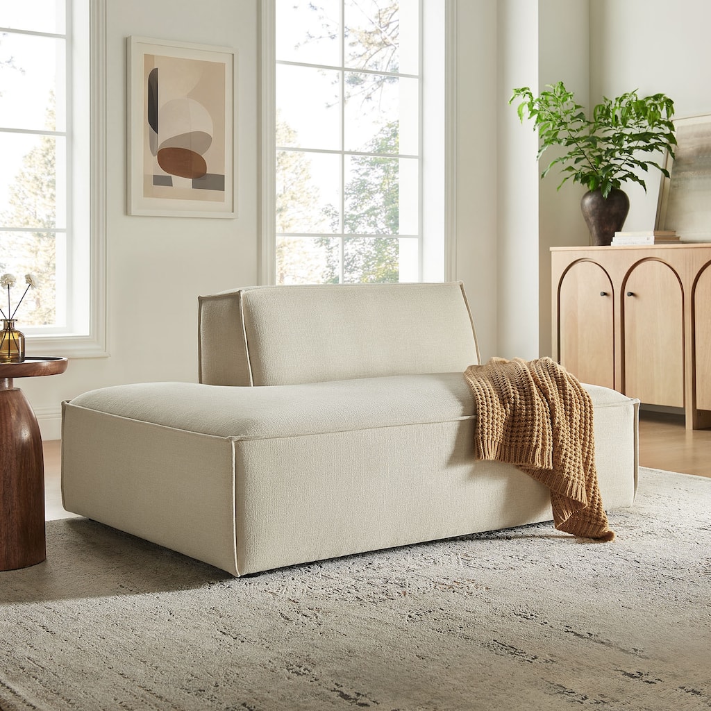 Restore Performance Fabric Upholstered Left-Facing Armless Modular Chaise