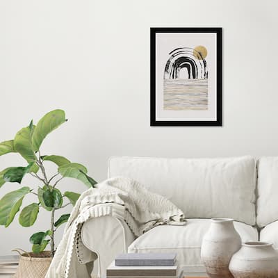 Wynwood Studio Prints Abstract Motions in Gold Black and Metallic Gold Modern & Contemporary Wall Art Canvas Print