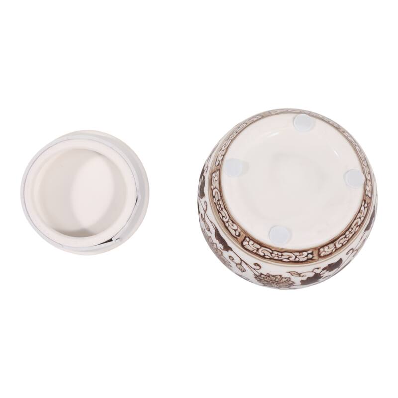 Modern Chinoiserie Ceramic Candle with Lid - Peony Scented Candle