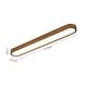 preview thumbnail 8 of 11, Scandinavian Walnut Wood Long Oval Dimmable LED Flush Mount - 37.4 Inches