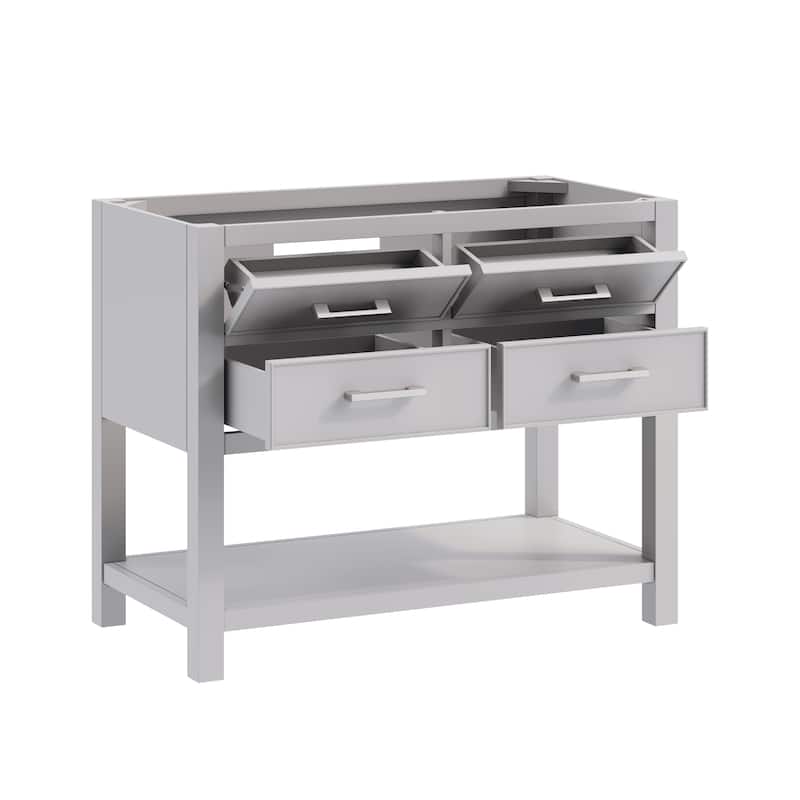 Avanity Brooks 43 in. Vanity in Chilled Gray finish and Cala White Engineered Top