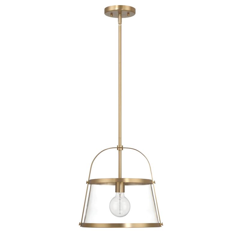 Fallon Metal and Clear Glass Ceiling Light - 13.1"L x 13.1"W x 13.3"H