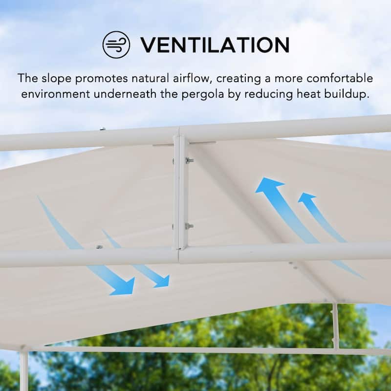 Sunjoy 10’ x 10’ Darkeford Metal Pergola with Sling Fabric Canopy