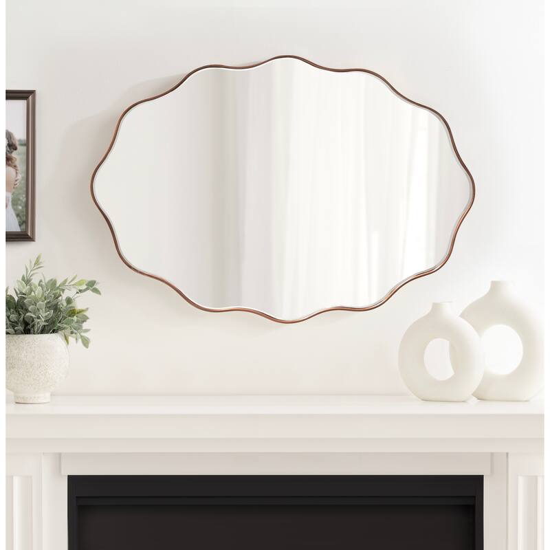 Kate and Laurel Viona Oval Scalloped Mirror