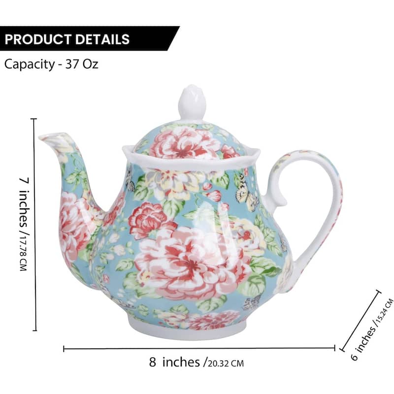 European Style Ceramic Teapot Coffee Pot Water Pot Porcelain Vintage Gift Tea Pot