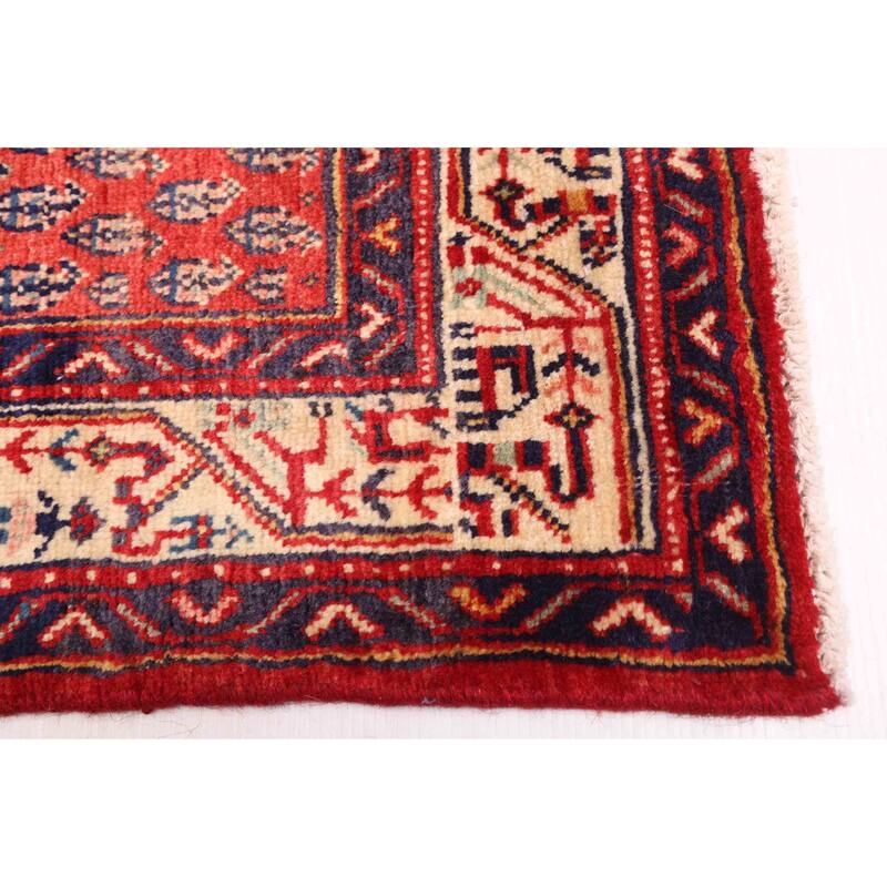 ECARPETGALLERY Hand-knotted Andelz Red Wool Rug - 3'5 x 10'4