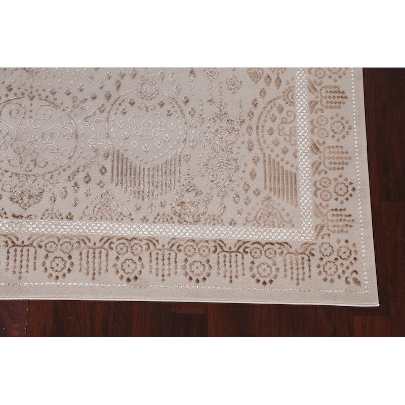 Geometric Damask Transitional Oriental Turkish Rug Decorative Carpet