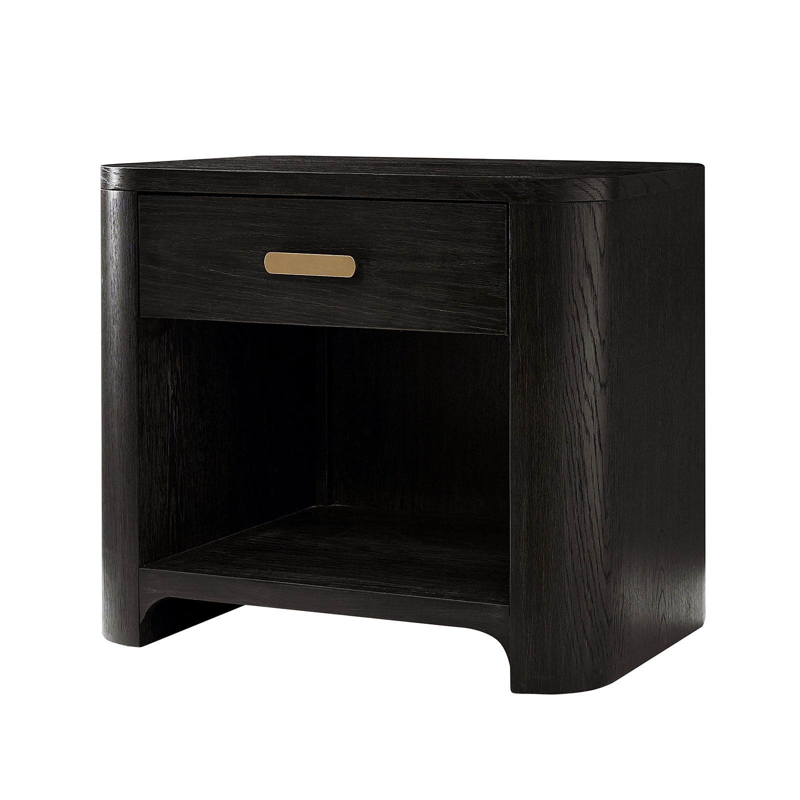 Palazzo Modern 32" W 1 Drawer Oak Wood Nightstand With Built-In Powerstation And USB by HULALA HOME