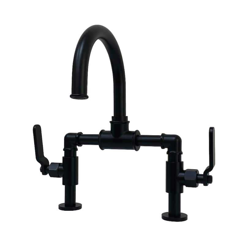 Kingston Brass Whitaker Bridge Bathroom Faucet - Matte Black