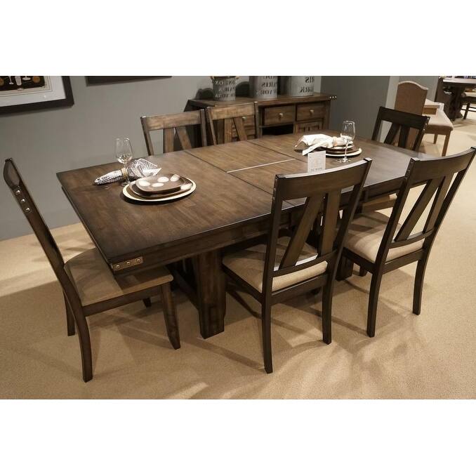 Rustic Look 1pc Dining Table with Butterfly Extension Leaf Bed Bath