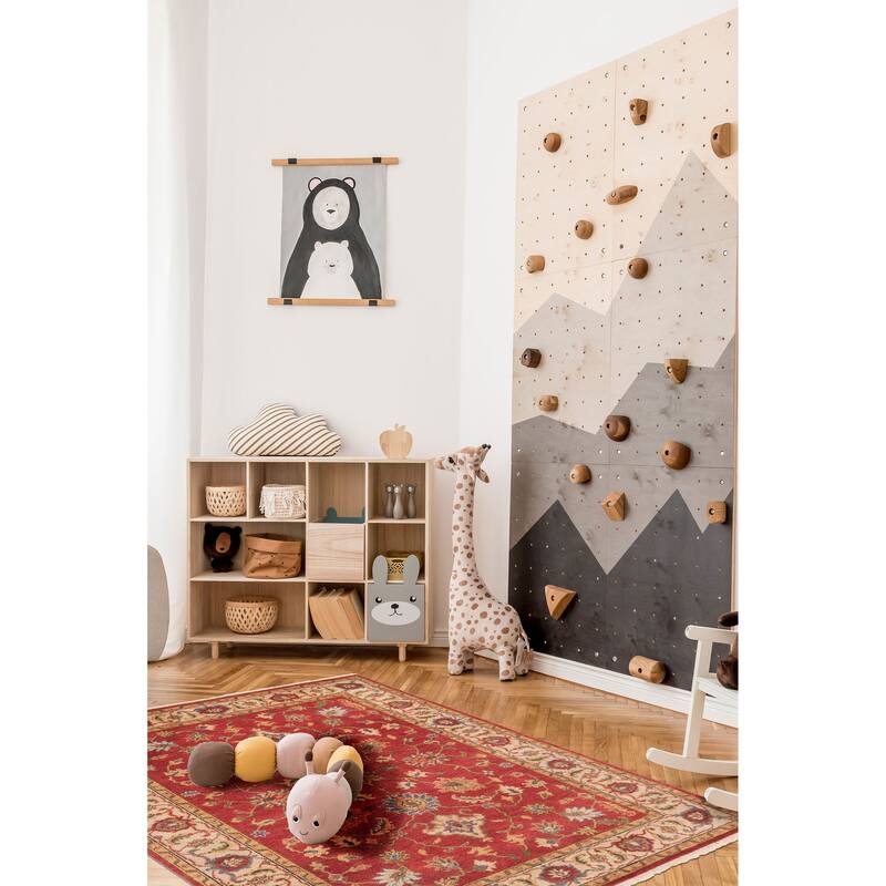 ECARPETGALLERY Hand-knotted Finest Oushak Red Wool Rug - 5'0 x 6'11