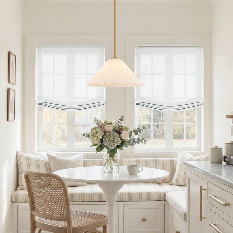 LamQee 1 -Light Metal Cone Pendant Light Adjustable Hanging Lighting - 15.7inch