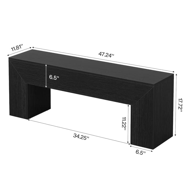 47 Inches Wooden Entryway Shoe Bench Storage Bench - 11.81"D x 47.24"W x 17.72"H