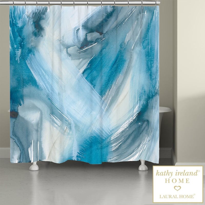 kathy ireland® HOME Abstract Blues l Shower Curtain by Laural Home