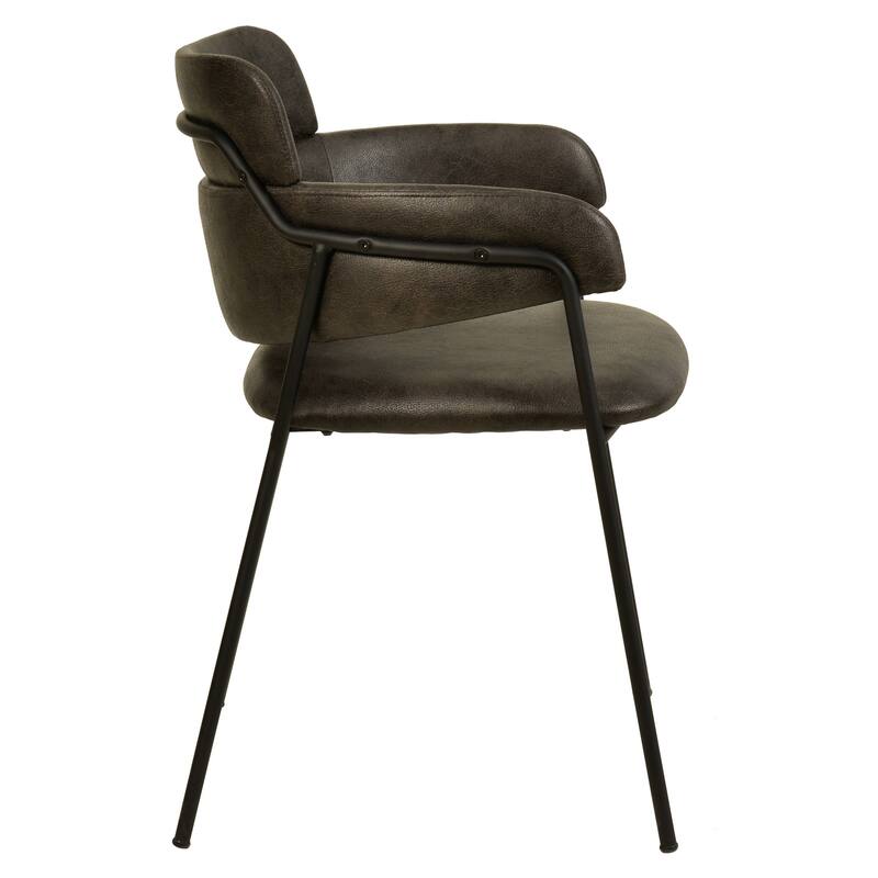 LeisureMod Axis Upholstered Dining Chair in Leather/Polyester/Velvet, Modern Minimalist Side Chair for Home & Kitchen