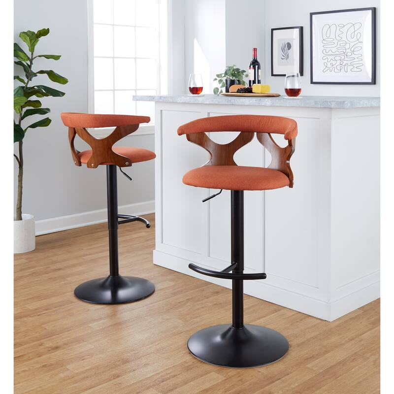Carson Carrington Viby Adjustable Bar Stool with Rounded T Footrest (Set of 2)