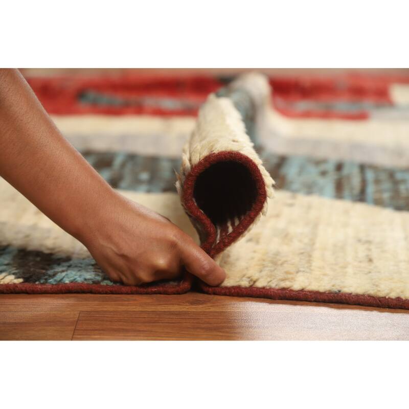 Abstract Moroccan Oriental Area Rug Handmade Wool Carpet - 7'3" x 9'8"