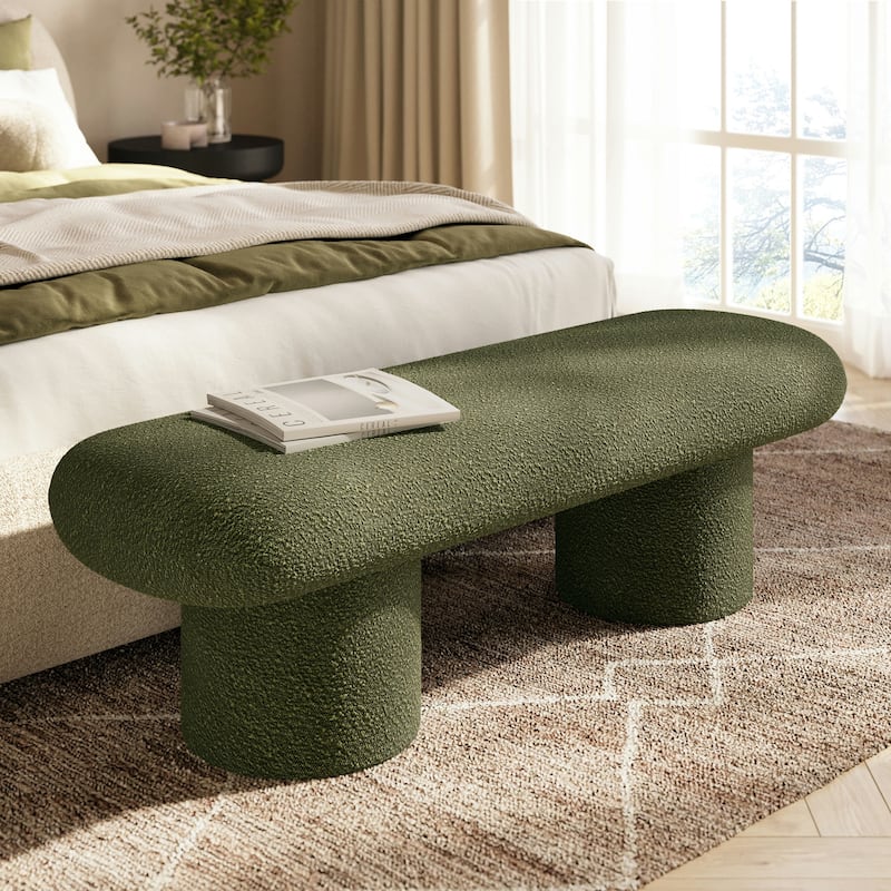 Poly & Bark Este Bench - Boucle Mid Century Modern
