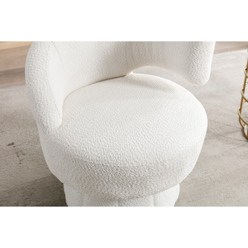 Chic Accent Leisure Chair Vanity Stool Fluffy Velvet Fabric Chair for