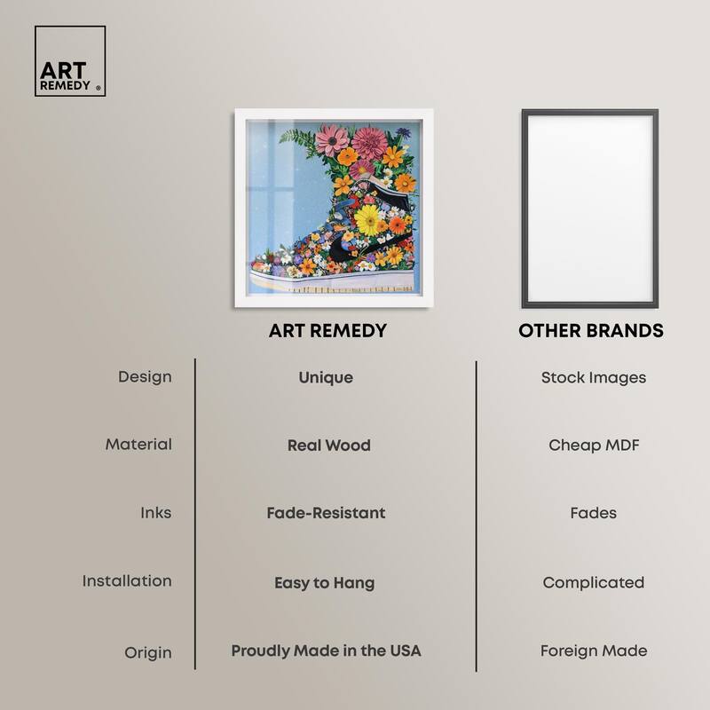 Blooming Floral Sneaker Shadowbox by Art Remedy