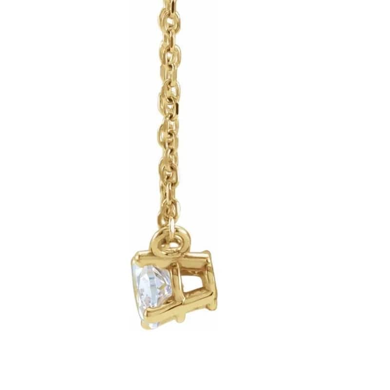1/2Ct Oval Sideways Solitaire Lab Grown Diamond Necklace in White or Yellow Gold