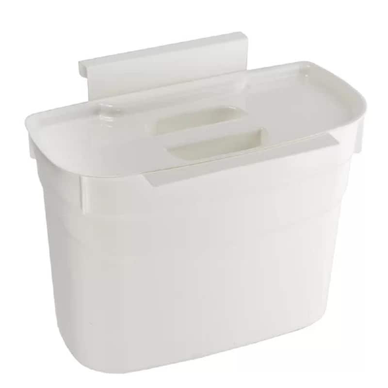 Plastic Hanging Trash Can Wastebasket for Kitchen, Bedroom, Office - Tan
