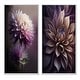 preview thumbnail 9 of 11, Designart "Purple Dahlia Flower" Dahlia Framed Wall Art Set Of 2 - Purple Wall Art Set Of 2
