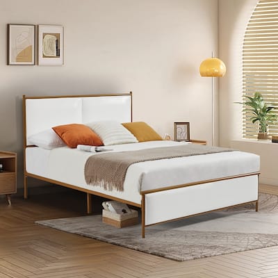Classic Metal Platform bed with support legs