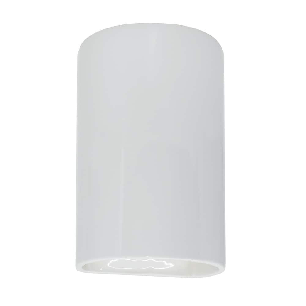 Justice Design Ambiance - Small Cylinder Wall Sconce - Open Top & Bottom - Replaceable Bulb