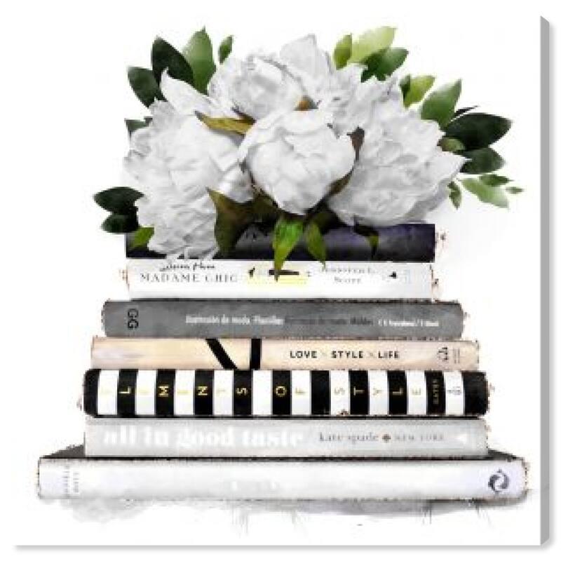 Wynwood Studio Canvas Fashion and Glam White Girlboss Books Simple White and Glam Wall Art Canvas Print