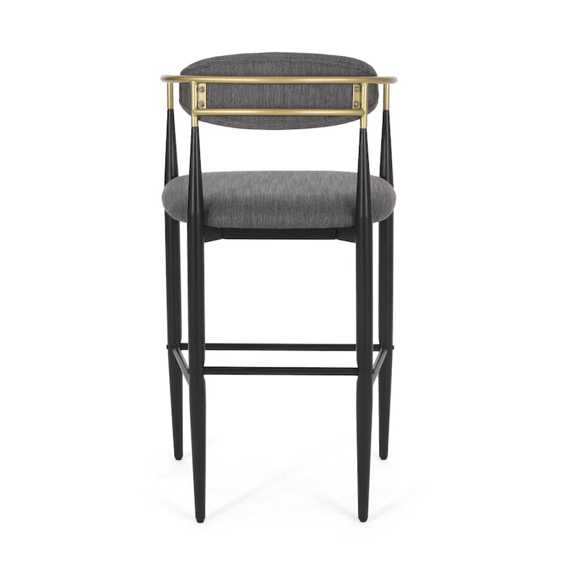 Iron Art Frame High Barstool, Open Backrest Bar Chair Set, Kitchen Island Dining Chair, Counter Jewelry Chair (Set of 2)