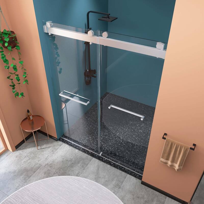 60"/72" W x 79" H Double Sliding Frameless Shower Door