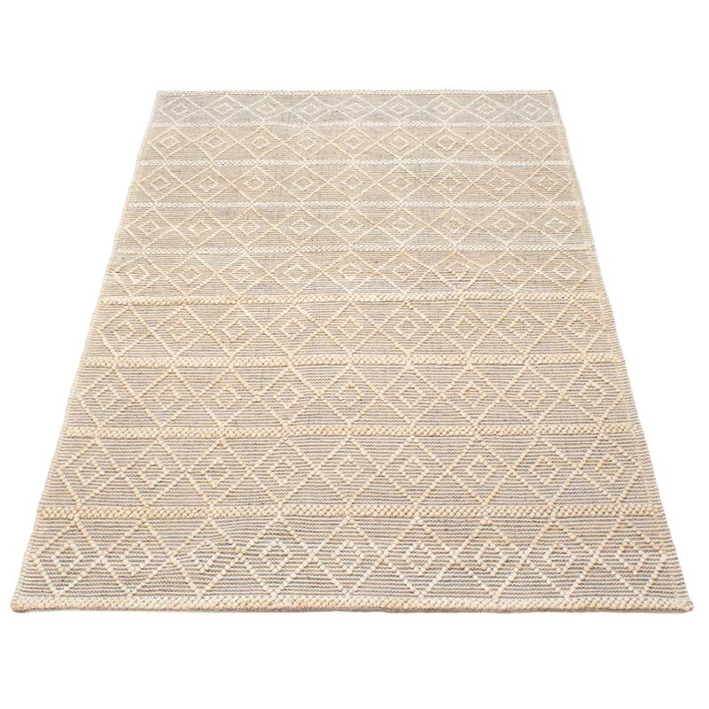 ECARPETGALLERY Braid weave Sienna Cream Wool Rug - 5'0 x 8'0