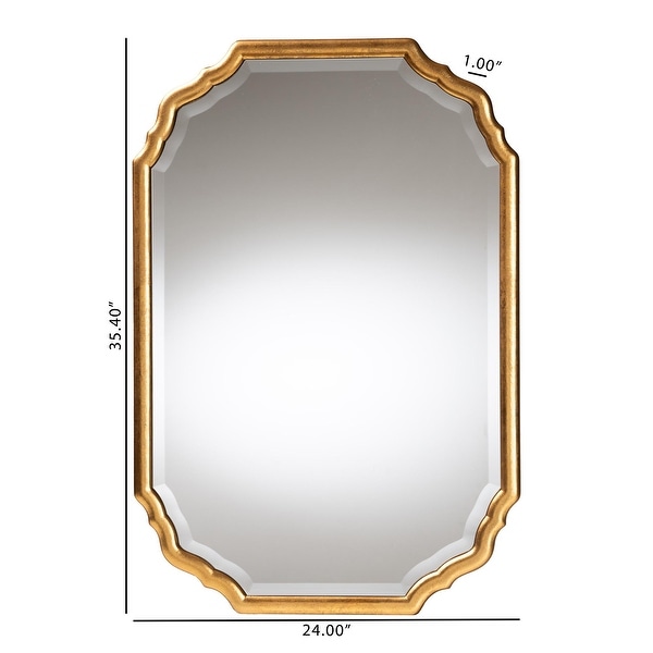 Pacino Antique Goldleaf Accent Wall Mirror - Antique Gold - Bed