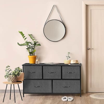 Dresser with 5 Fabric Drawers