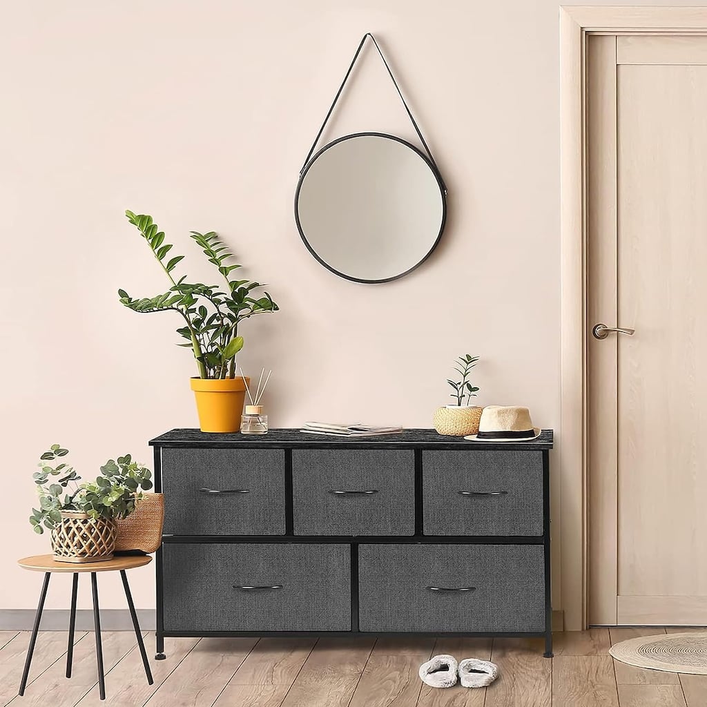 Dresser with 5 Fabric Drawers