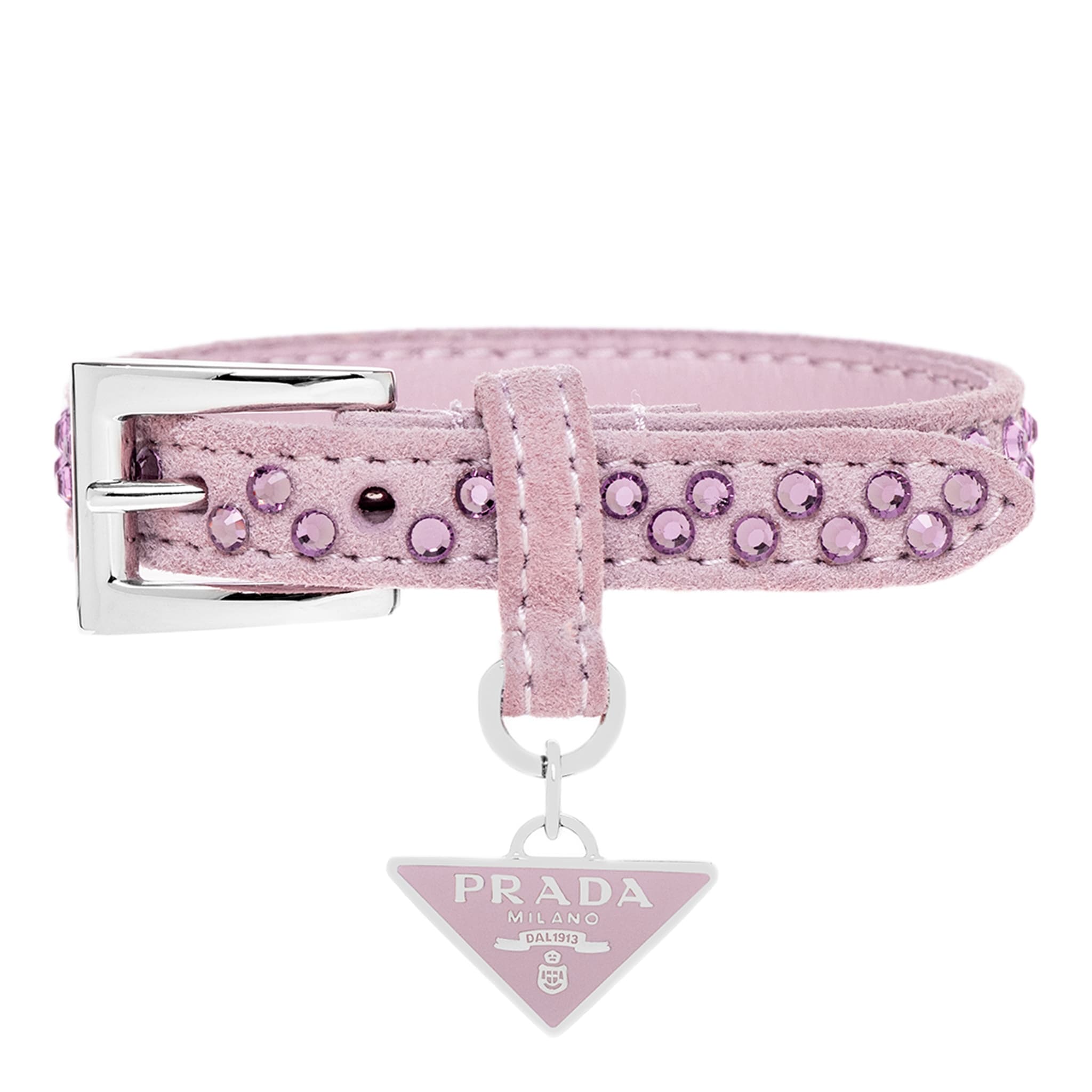 Prada Suede and Crystal Embellished Bracelet - M - Overstock Prada Suede and Crystal Embellished Bracelet - M - Overstock