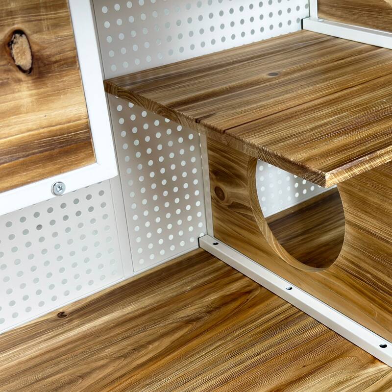 55.12 "Spacious Cat House with Tempered Glass for Living Room