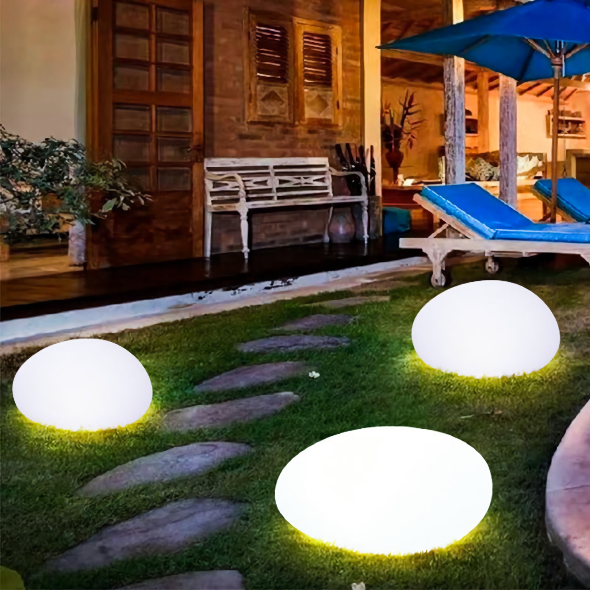 Solar pebble lights best sale