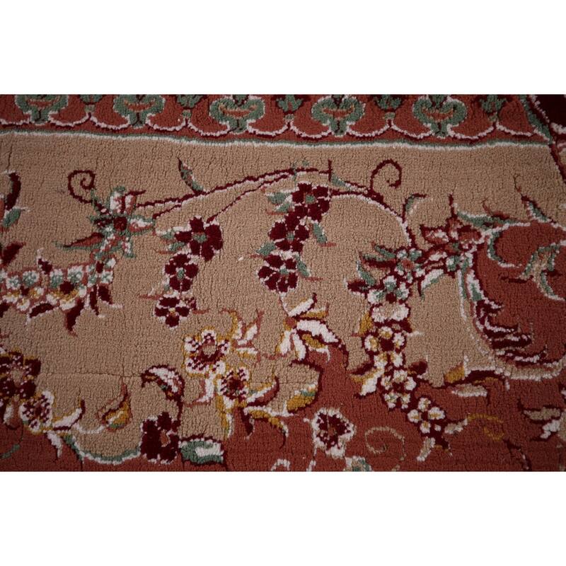 Victorian Style Red Kashan Turkish Rug Machine Made Bedroom Carpet - 9'8" x 13'1"
