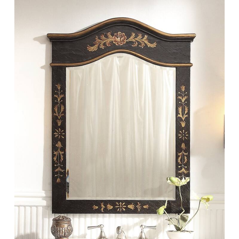 32" Benton Collection Decoroso Black Bathroom Vanity with Mirror