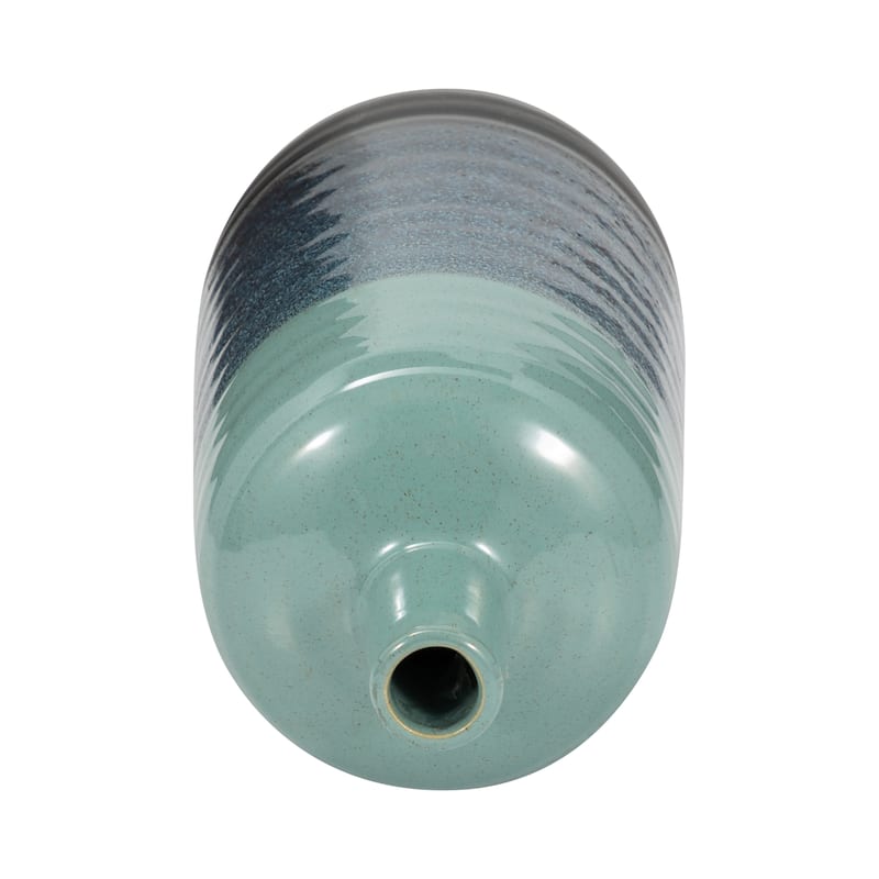 Sagebrook Home 13" Ceramic Vase Contemporary Aqua Green Tri-Colored Speckled Floral Vase