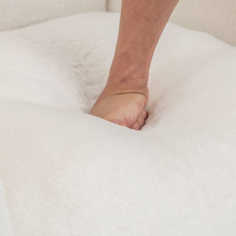 GDFStudio - Faux Fur 42.5" Supportive Bean Bag Sofa with Back Support