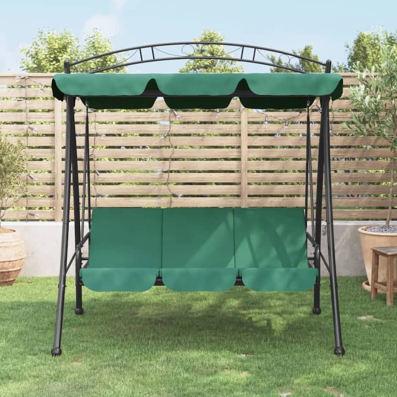 vidaXL Patio Swing Chair Outdoor Bench with Canopy and Cushion Swing Seat