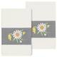 Authentic Hotel and Spa 100% Turkish Cotton Daisy 2PC Embellished Hand Towel Set - Cream